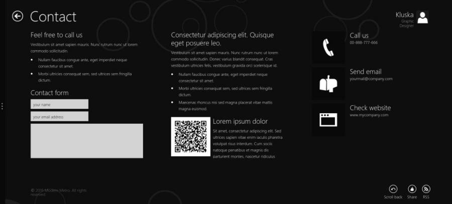 Modern Metro WordPress Theme Contact Page