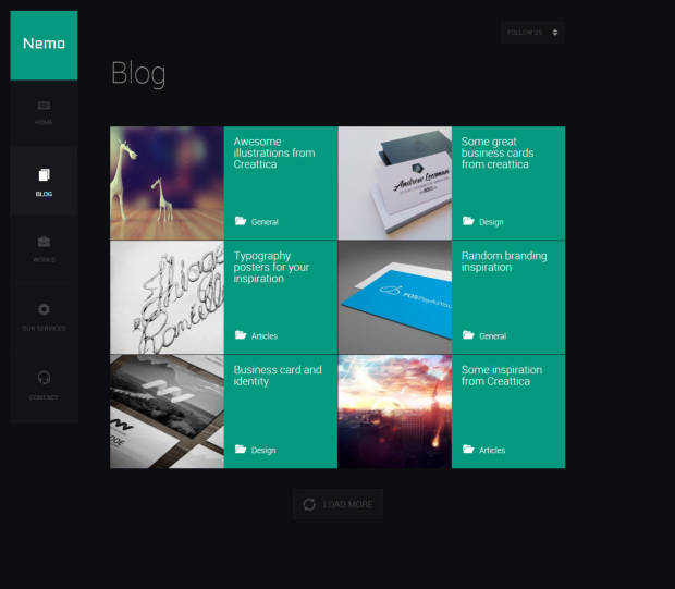 Nemo WordPress Theme Blog Page