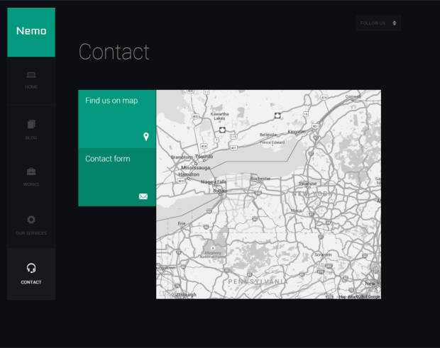 Nemo WordPress Theme Contact Us Page