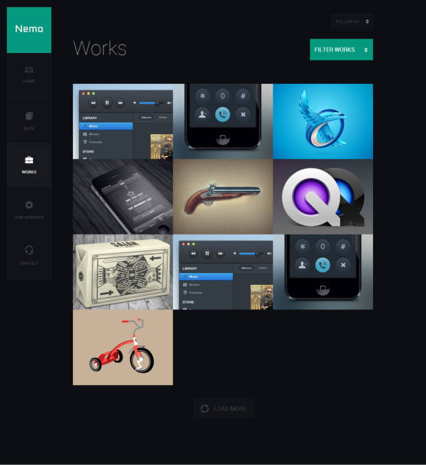 Nemo WordPress Theme Portfolio