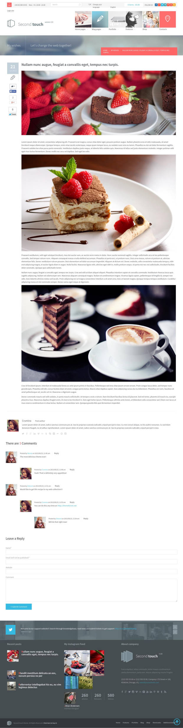 Second Touch WordPress Theme Blog Post