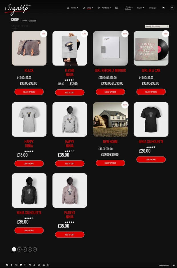 SignUp WordPress Theme Shop