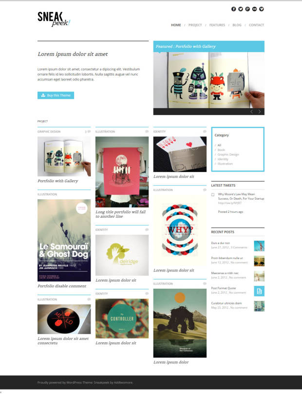 Sneakpeek WordPress Theme Home Page