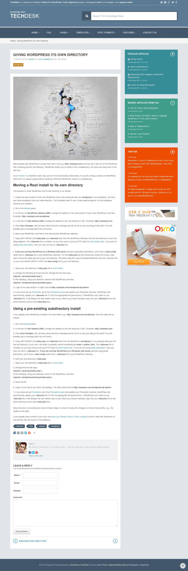 TechDesk WordPress Theme Blog Post Page